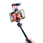 Selfie stick cu microfon