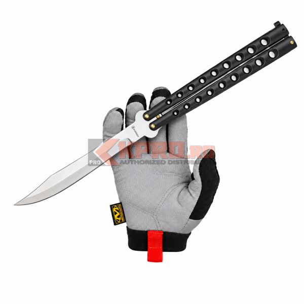 Briceag Butterfly Albainox Zamak 15cm 02052-N ținut în mănușă, watermark KPRO.ro