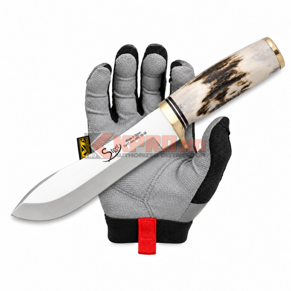 Cutit vanatoare Albainox 14 corn cerb 31911 ținut în mănușă, watermark KPRO.ro