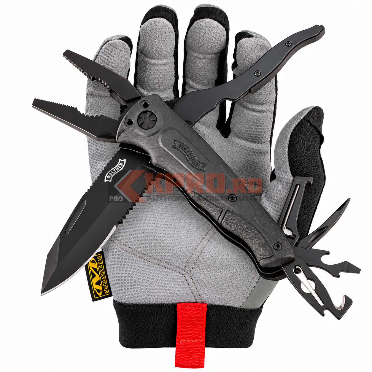 Multifunctional Walther MTK3 5.0777 — fotografie cu mănușă KPRO Multifunctional Walther MTK3 5.0777 ținut în mănușă, watermark KPRO.ro